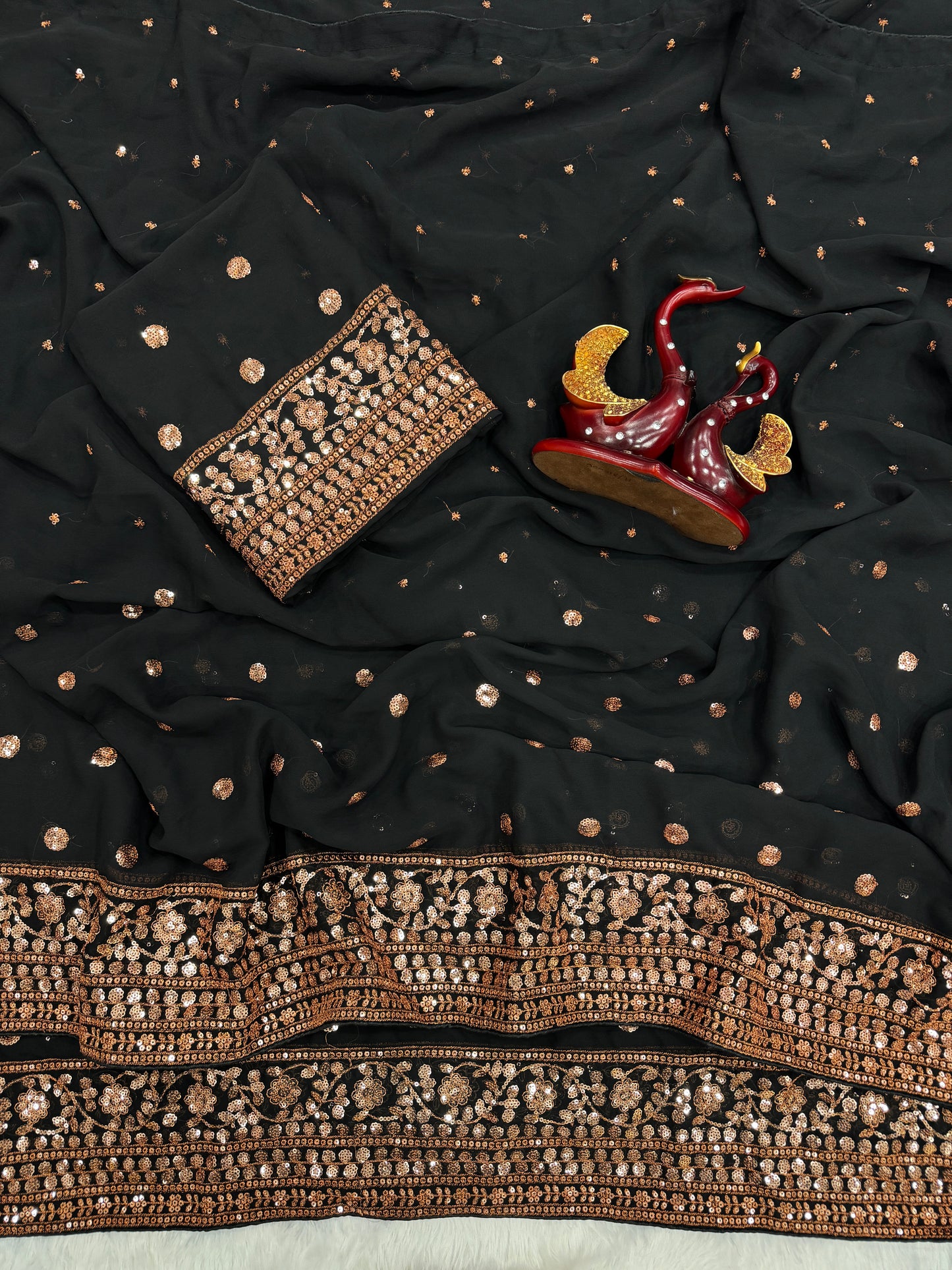 Beautiful sequins embroidery adds sparkle and glamour to your ethnic look