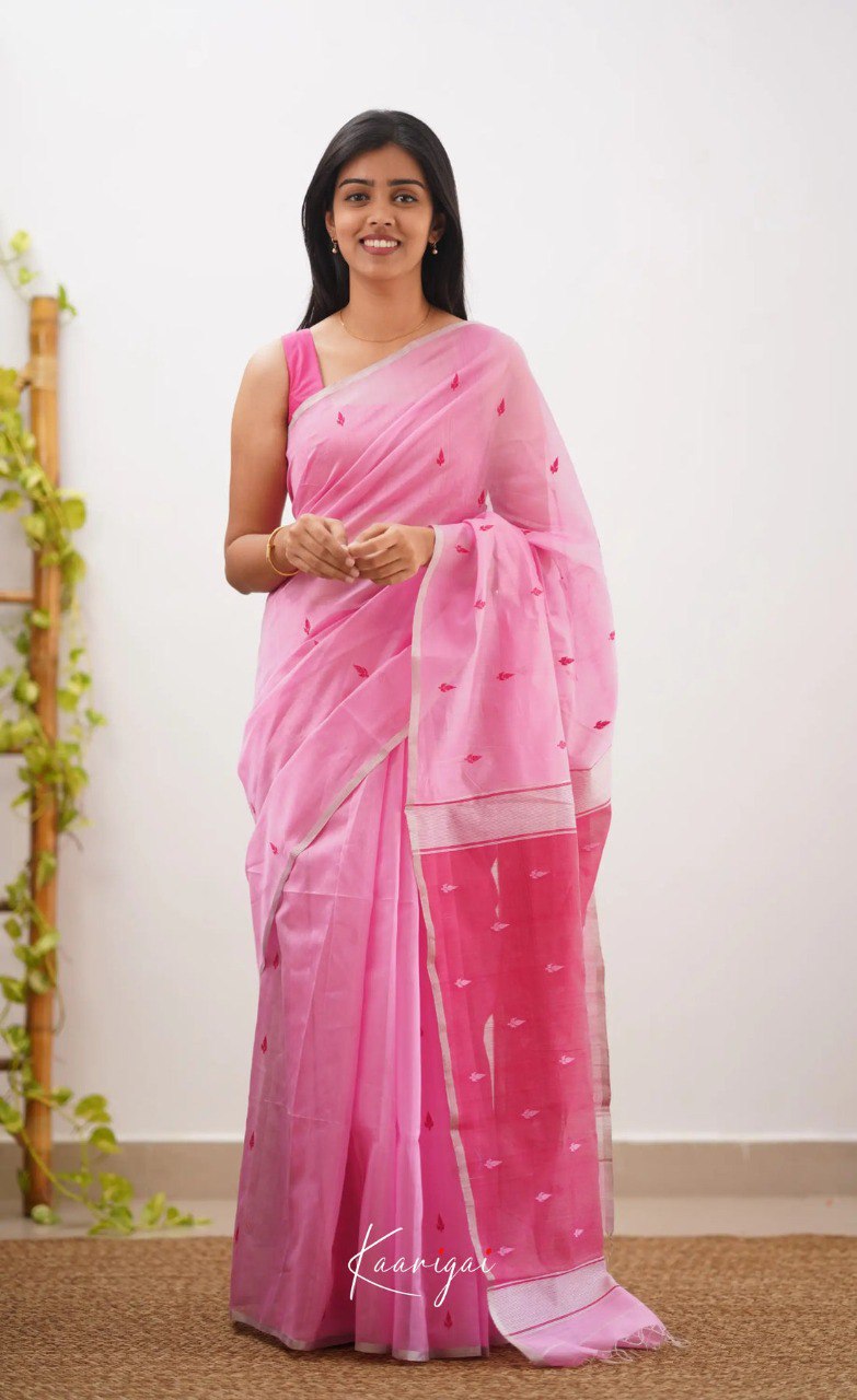 Elegant Contrast Jacquard Lilan Slab Cotton Saree