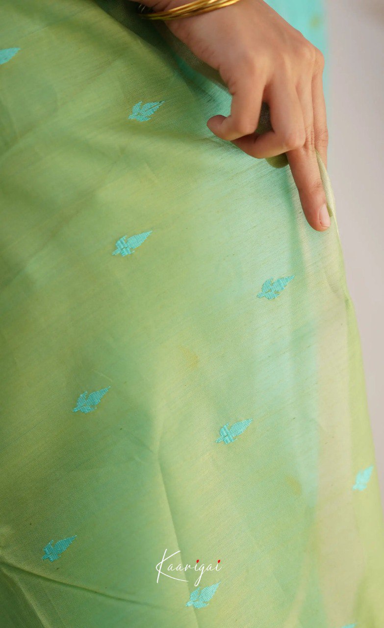 Elegant Contrast Jacquard Lilan Slab Cotton Saree