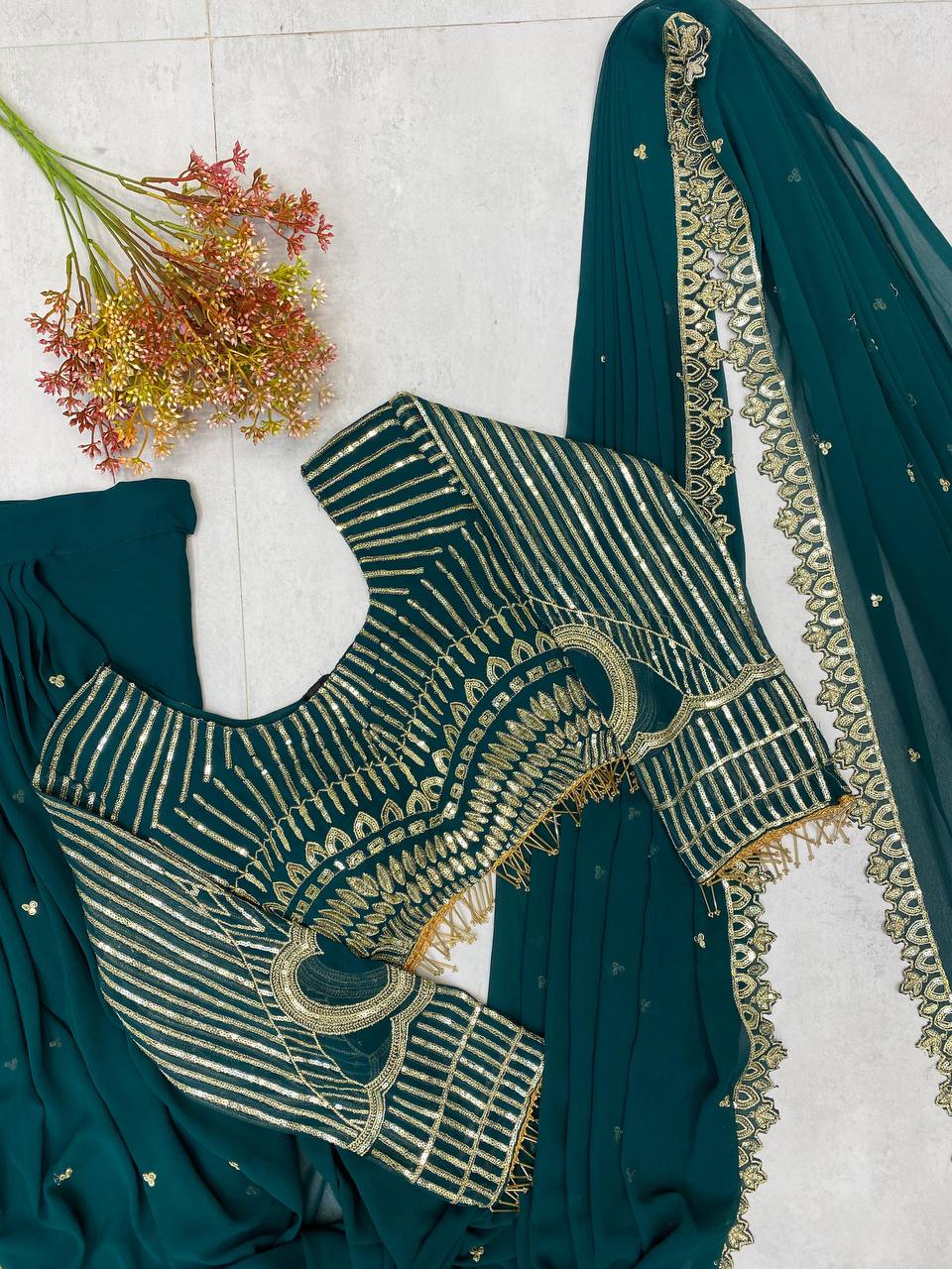 Ready to Wear Ruffle Lehenga Saree