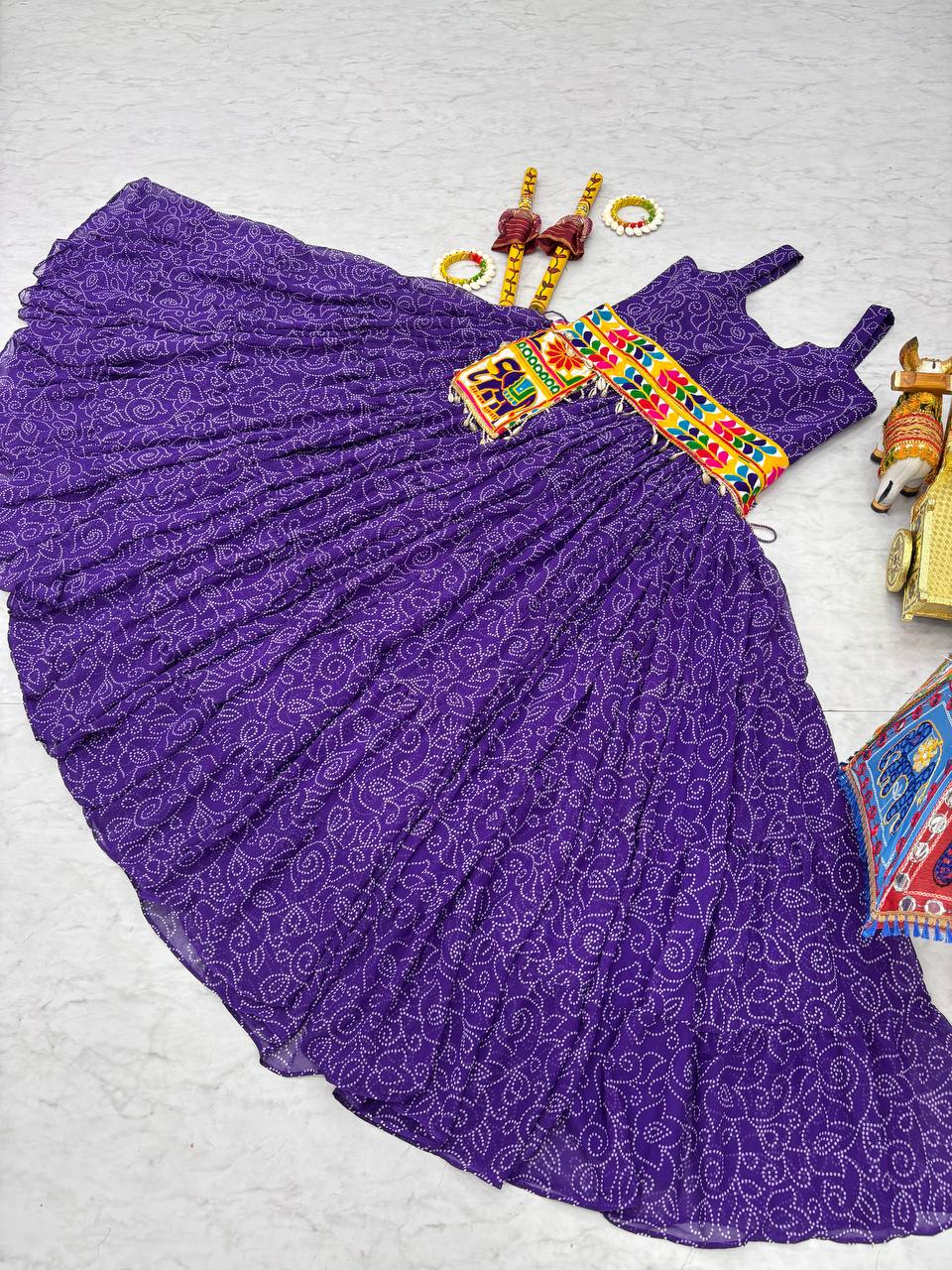 Navratri Special 12 Meter Flair Gamathi Gown Set