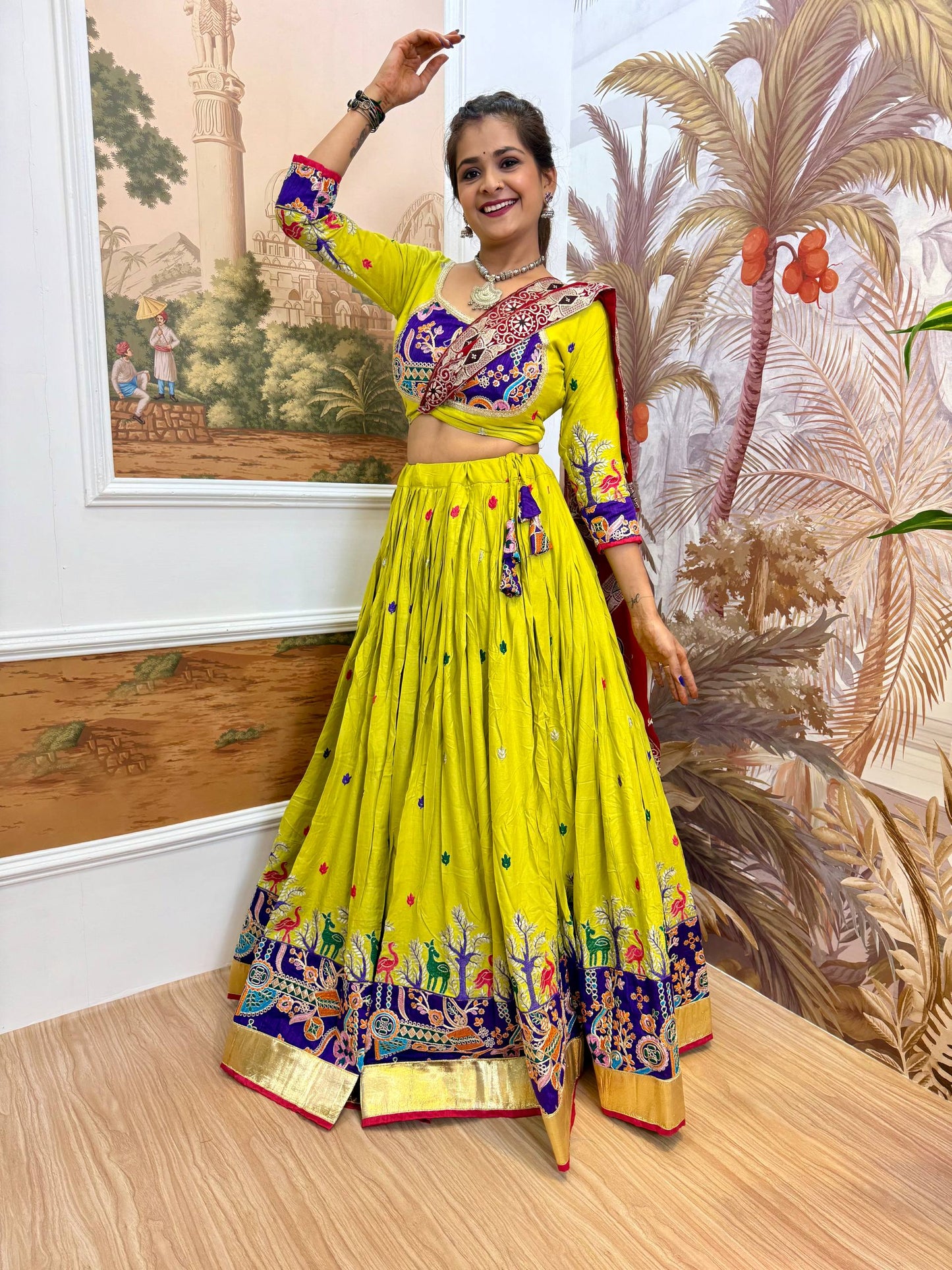 Navratri Premium Embroidered Lehenga Set with Dupatta – Real Modeling Edition