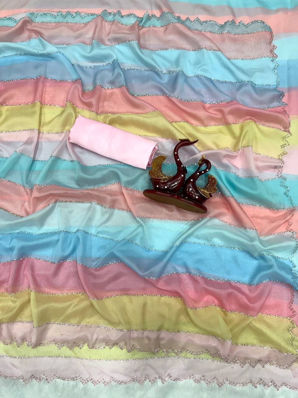 Jarkhan Diamond Saree in Soft Tebby Silk