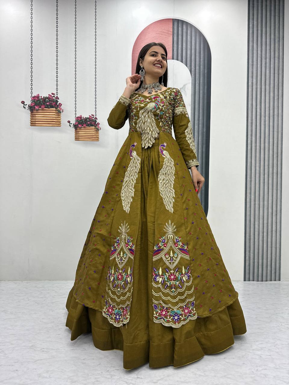 Festival Special Crop Top with Shrug & Lehenga Set
