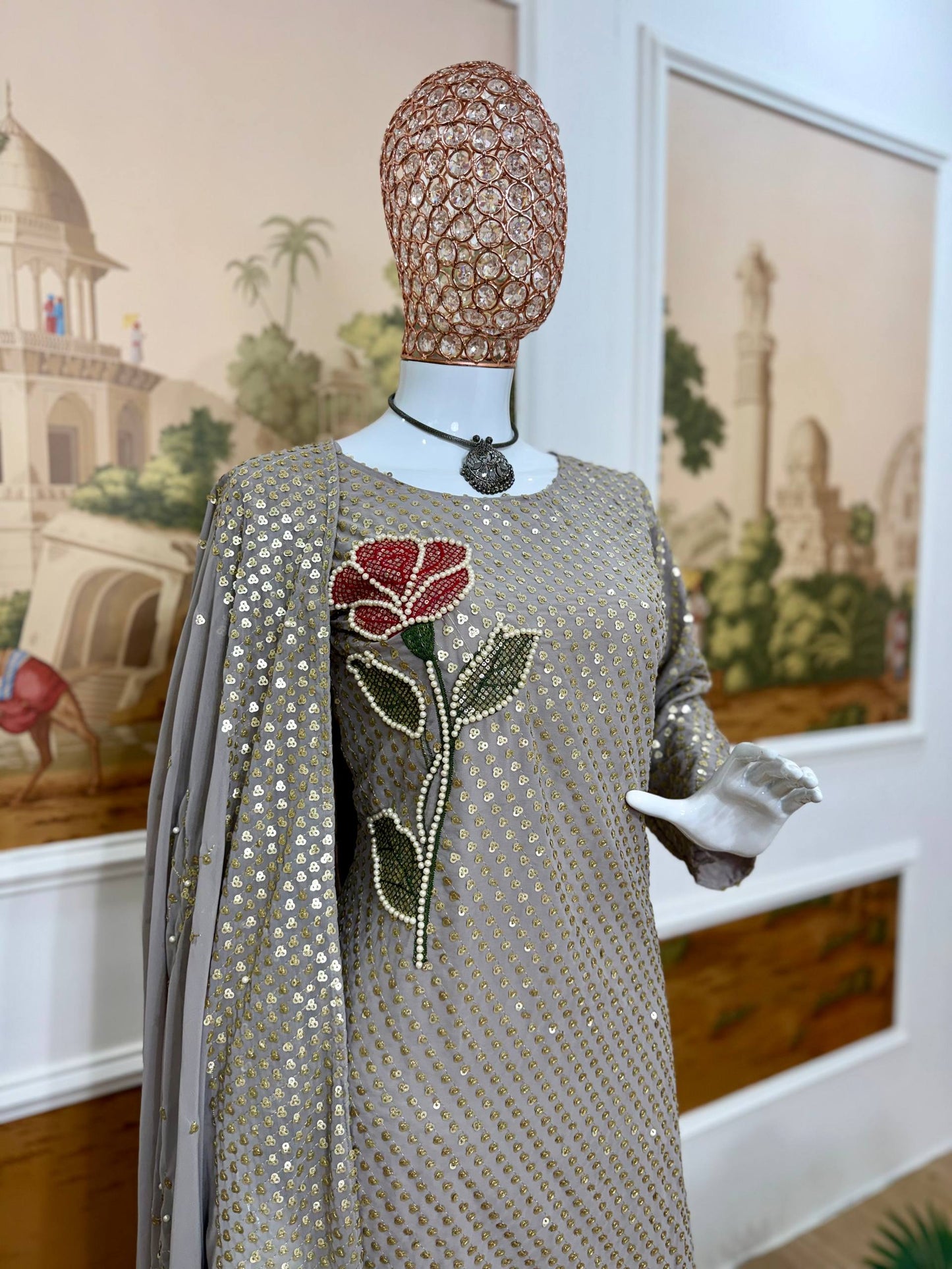 Twil Sequins Kurti Set