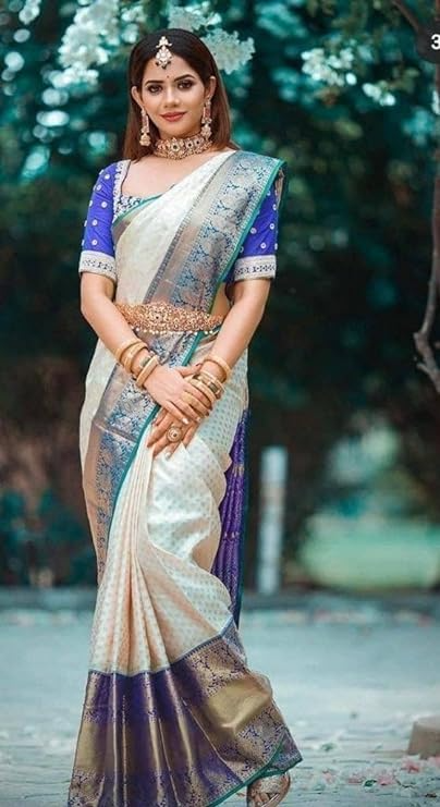 Soft Silk Assam Saree (Blue)