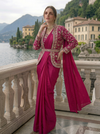 Trendy Indo-Western Ready-to-Wear Saree with Embroidered Koti & Stitched Blouse