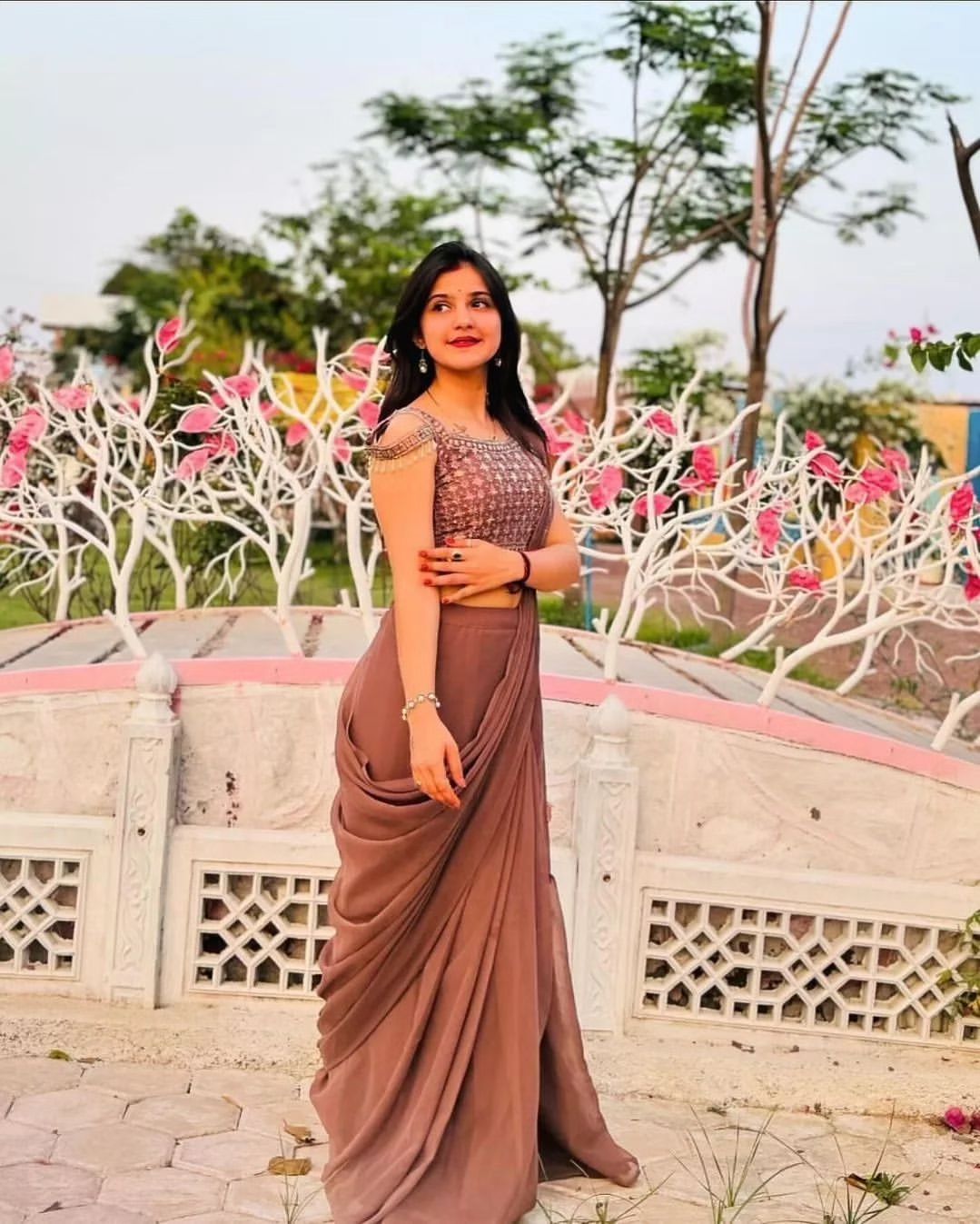 Ready-to-Wear Sequence Embroidered Faux Georgette Saree