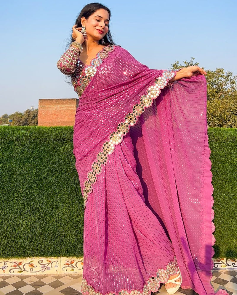 Beautiful Sequins Sarees