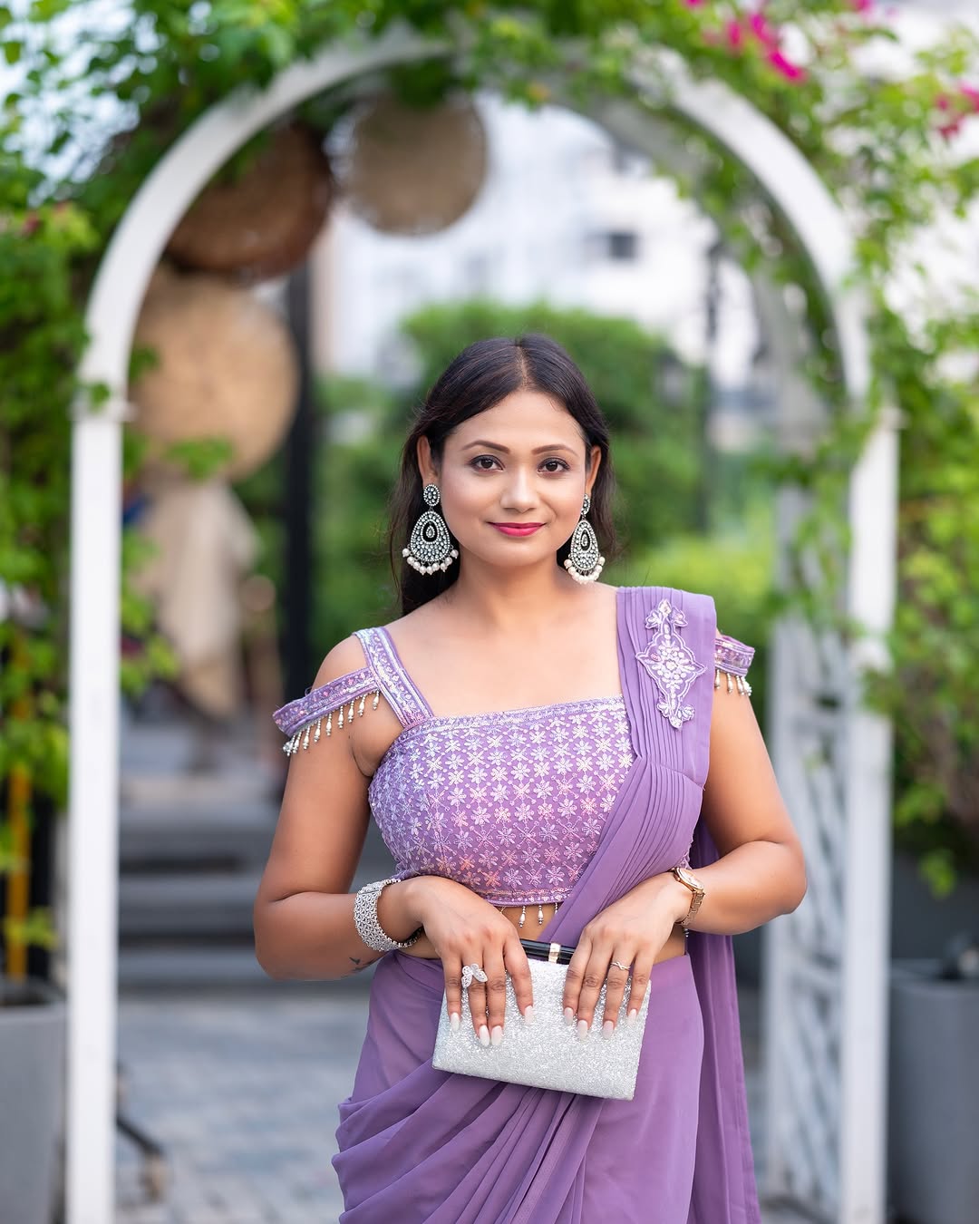 Ready-to-Wear Sequence Embroidered Faux Georgette Saree