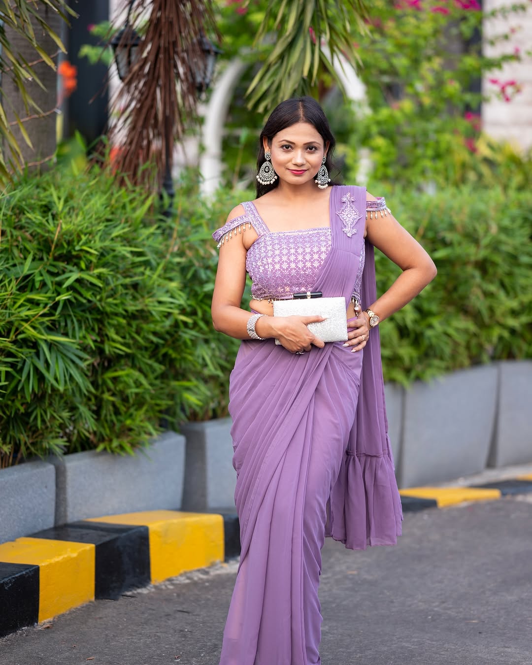 Ready-to-Wear Sequence Embroidered Faux Georgette Saree