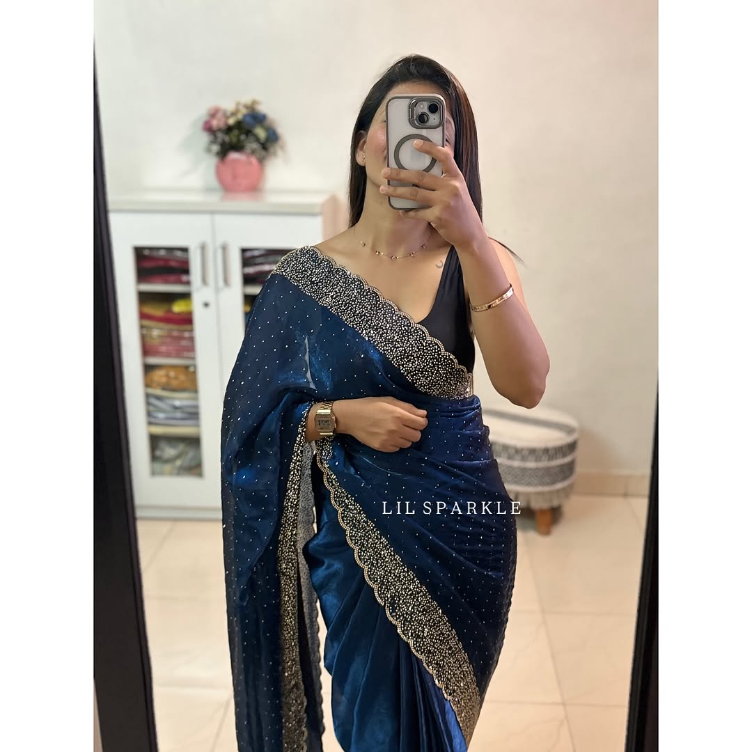 Trending Designer Diamond Work Saree Collection