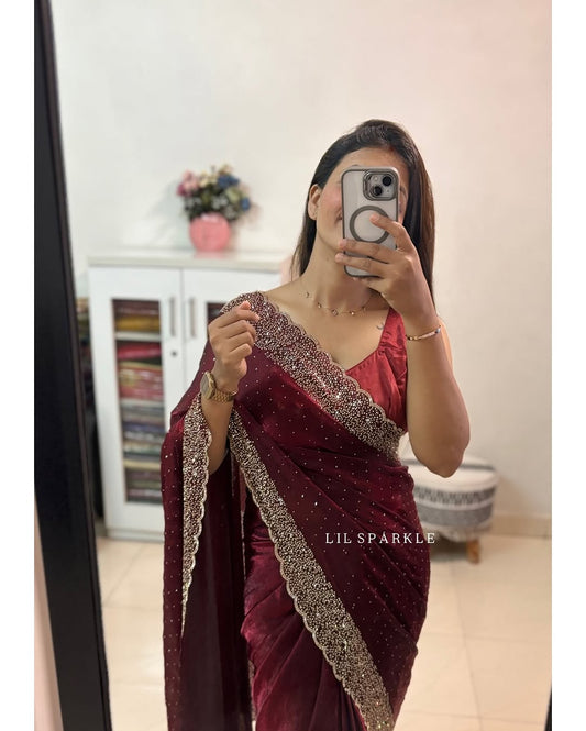 Trending Designer Diamond Work Saree Collection