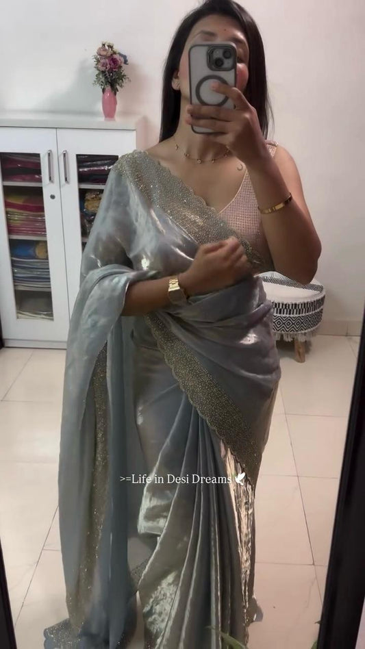 Trending Designer Diamond Work Saree Collection