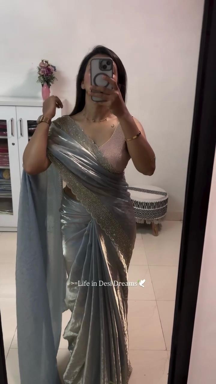 Trending Designer Diamond Work Saree Collection