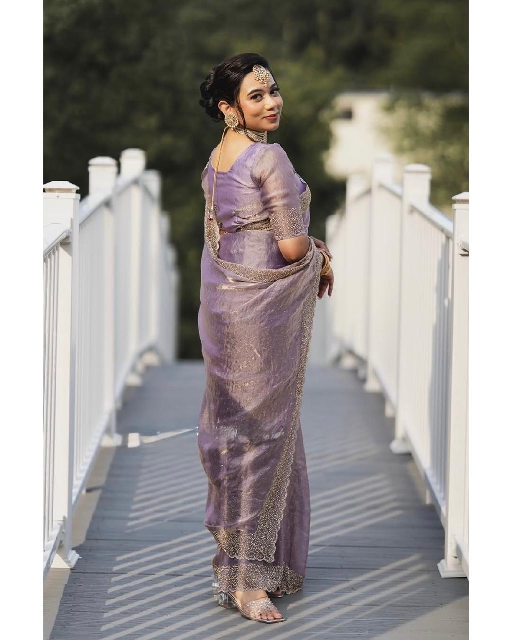 Trending Designer Diamond Work Saree Collection