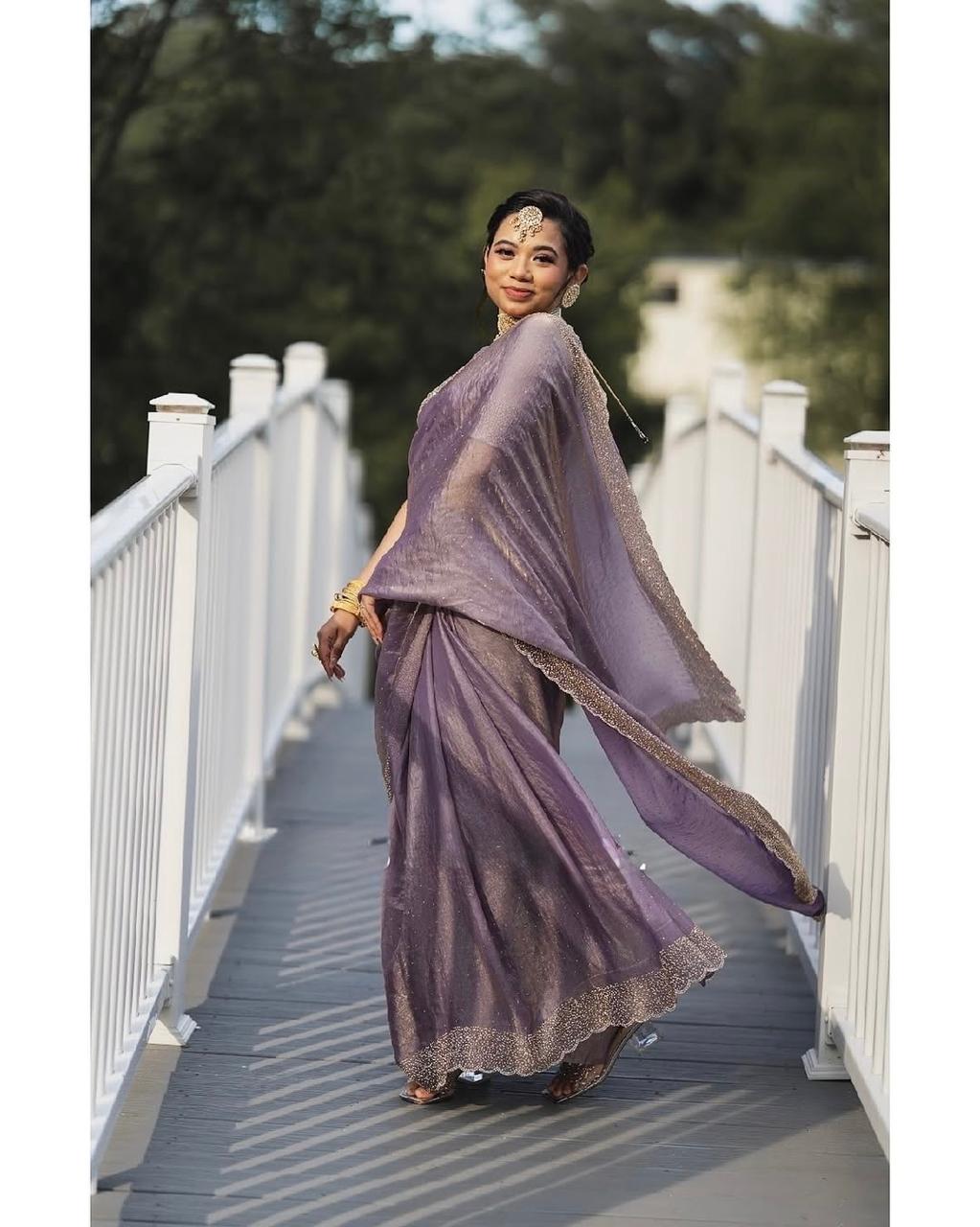 Trending Designer Diamond Work Saree Collection