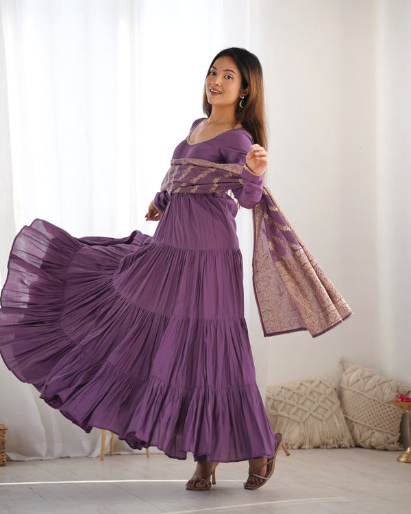 Premium Chanderi Anarkali Set