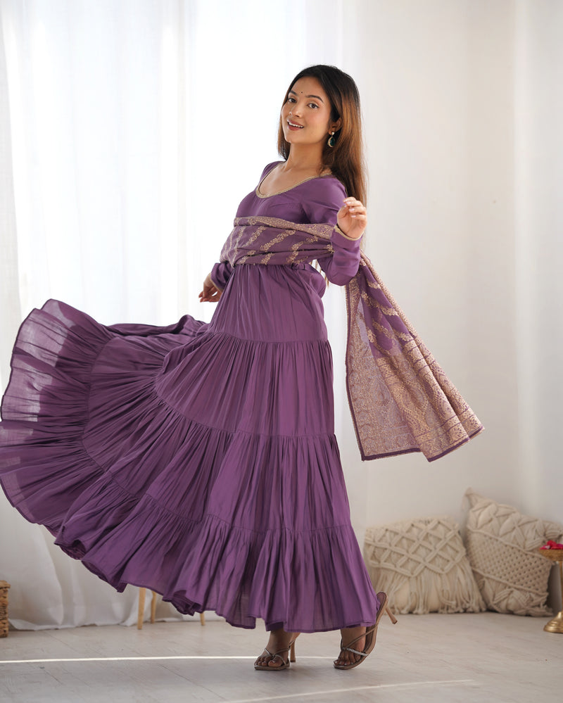 Premium Chanderi Anarkali Set