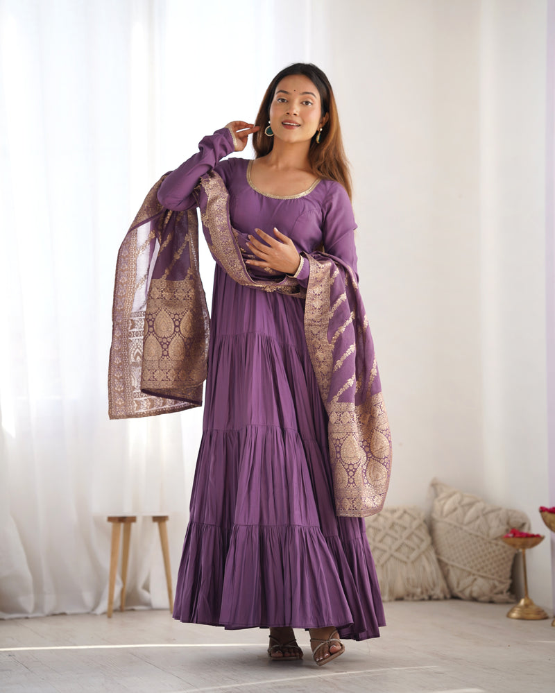 Premium Chanderi Anarkali Set