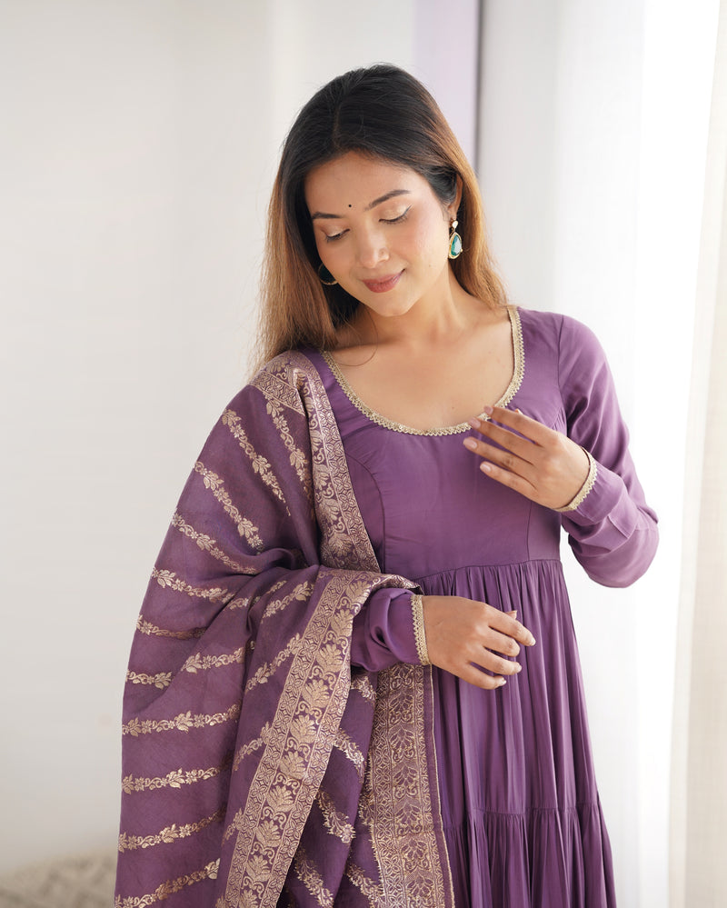 Premium Chanderi Anarkali Set