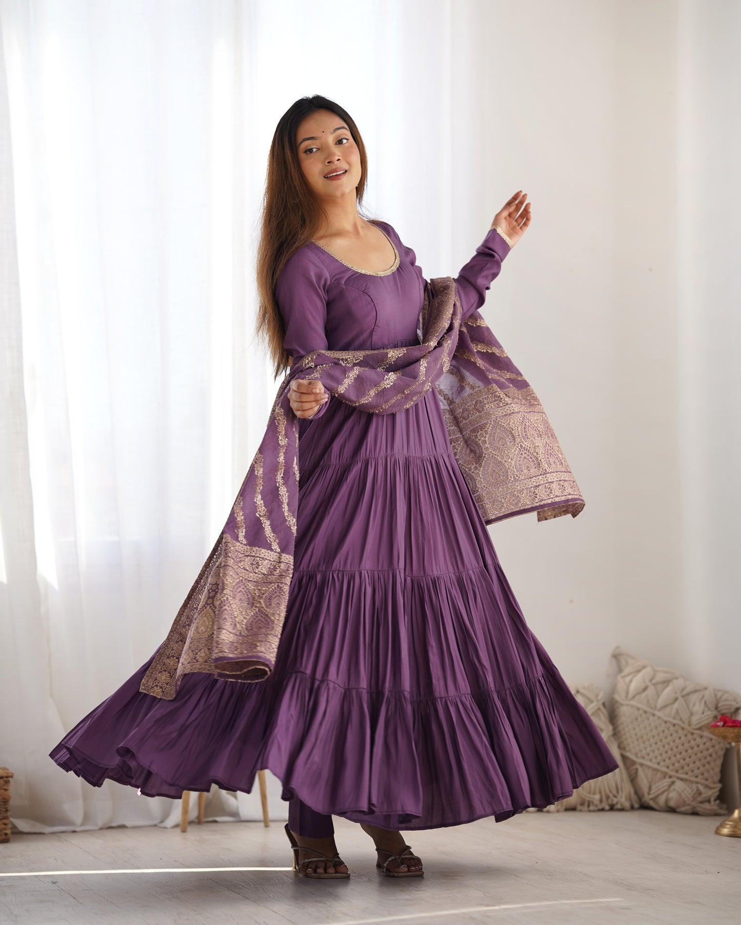 Premium Chanderi Anarkali Set