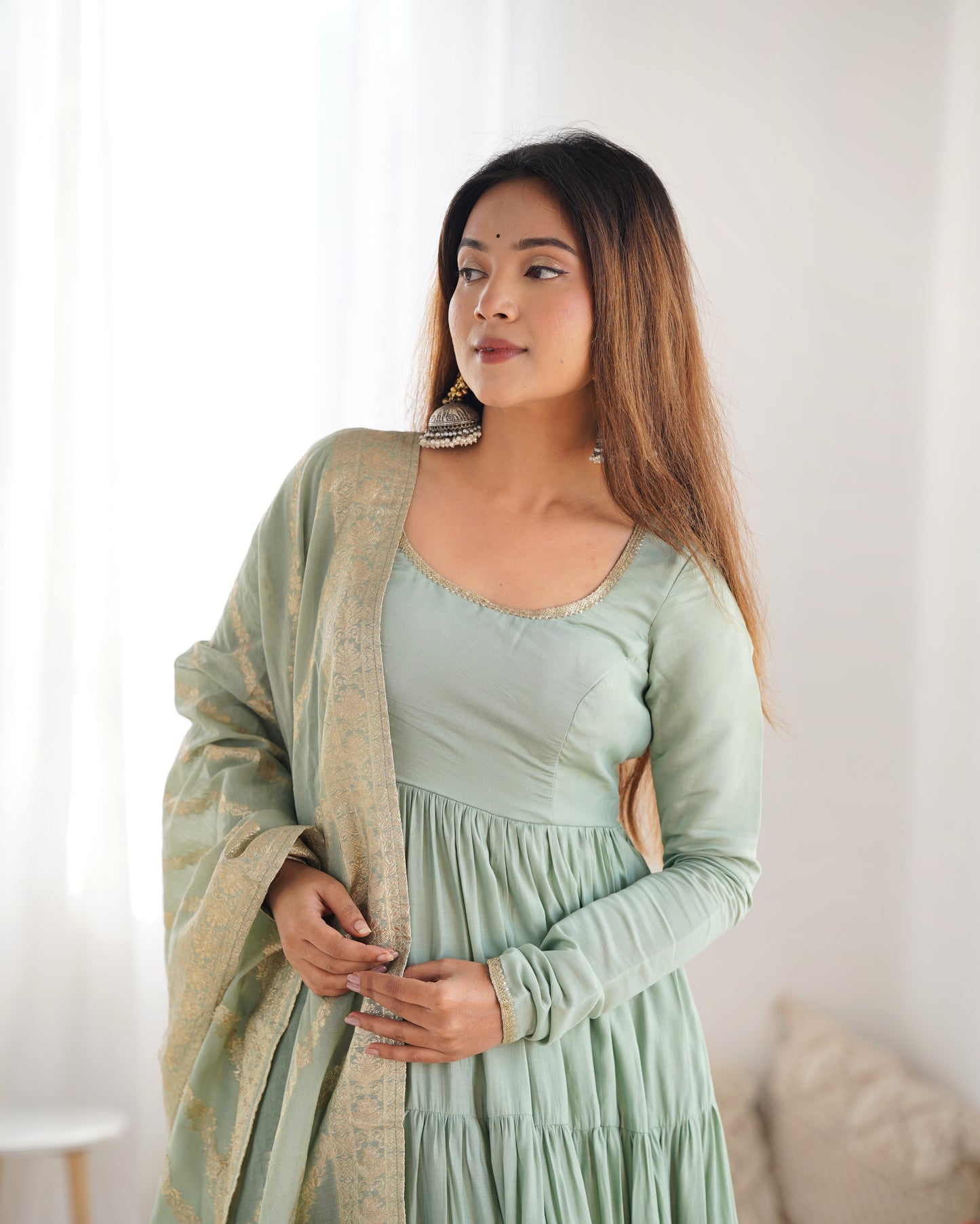 Premium Chanderi Anarkali Set