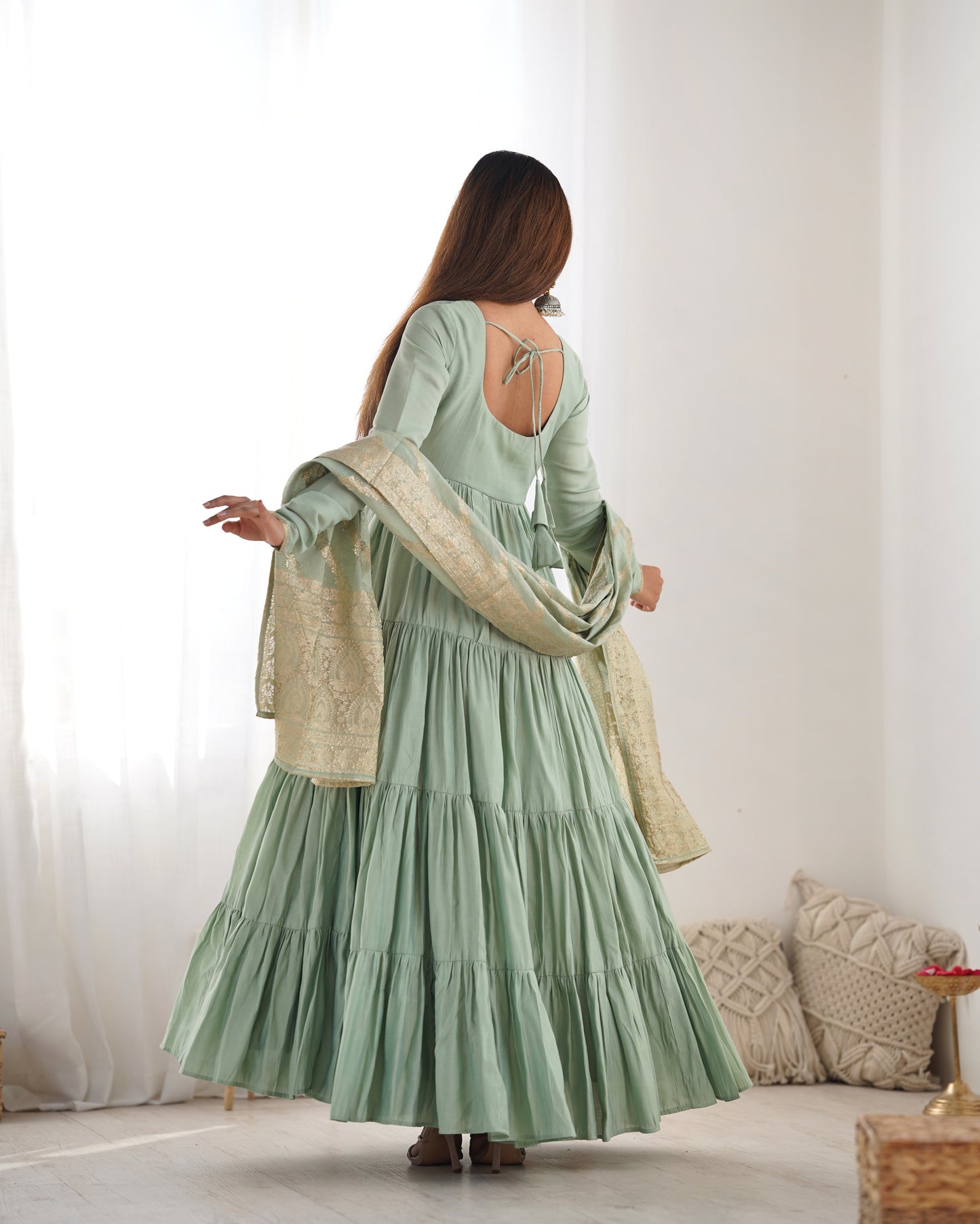 Premium Chanderi Anarkali Set