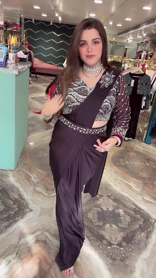 Ready to Wear Embroidered Drape Saree