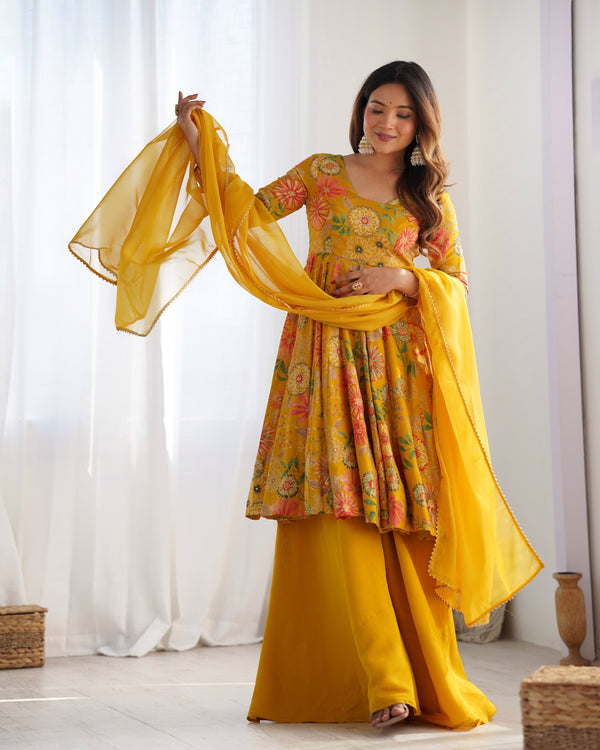 Pure Romansilk Chanderi Kediya Kurta Set