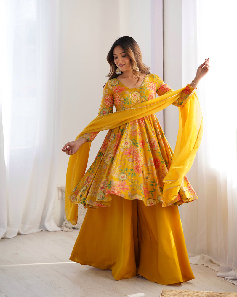 Pure Romansilk Chanderi Kediya Kurta Set