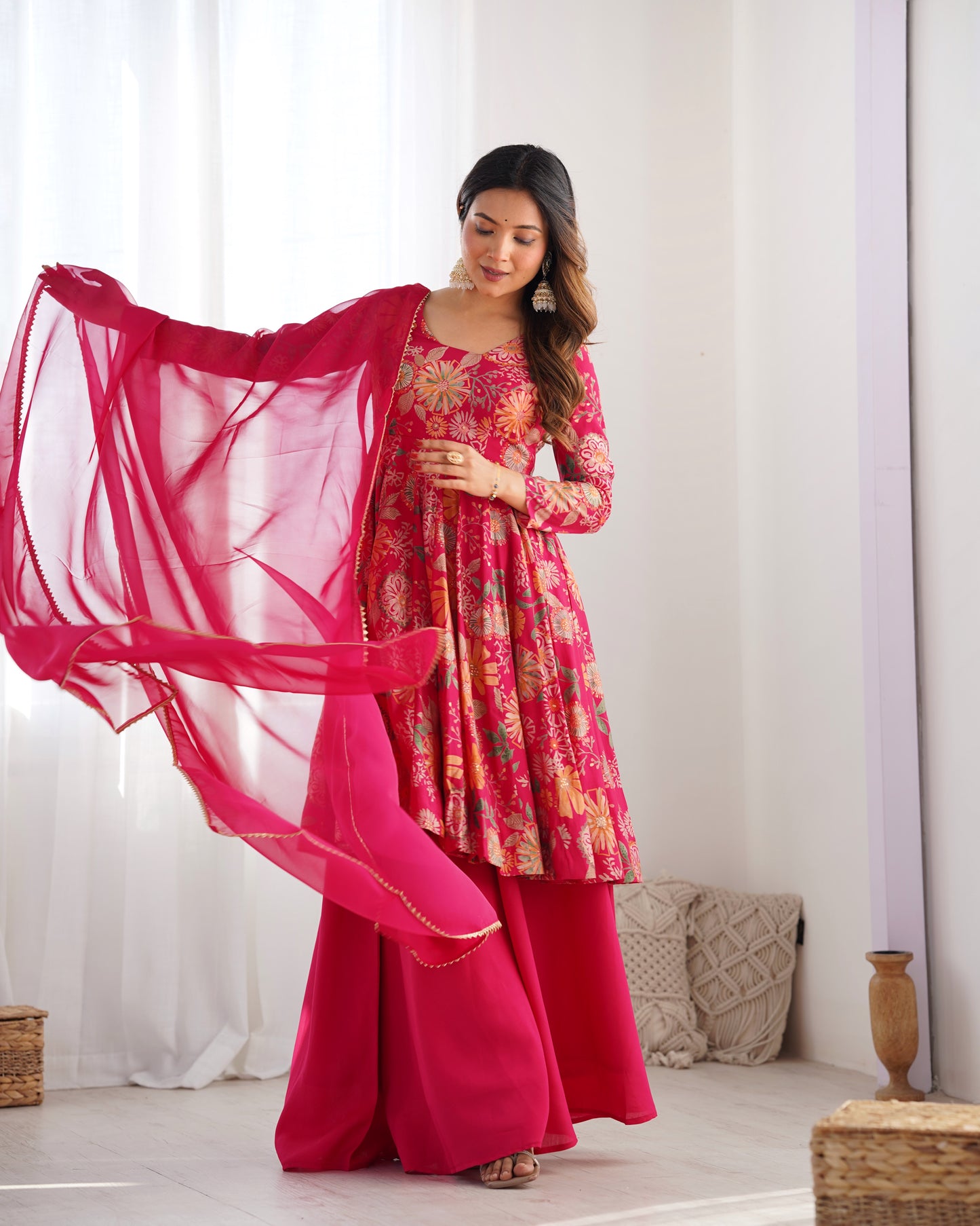 Pure Romansilk Chanderi Kediya Kurta Set