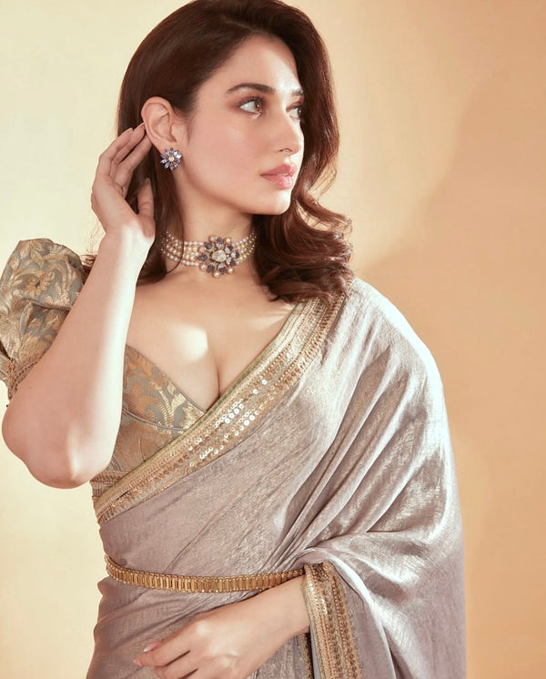 Premium Frandy Chiffon with Dual Sequin & Dori Embroidery Wor