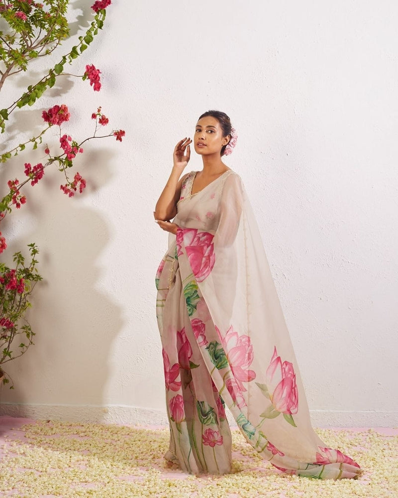 Exclusive Floral Handwork Saree