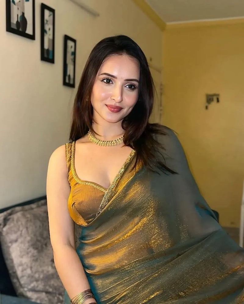 Shine with Grace – Katdana Moti Lace Border Saree