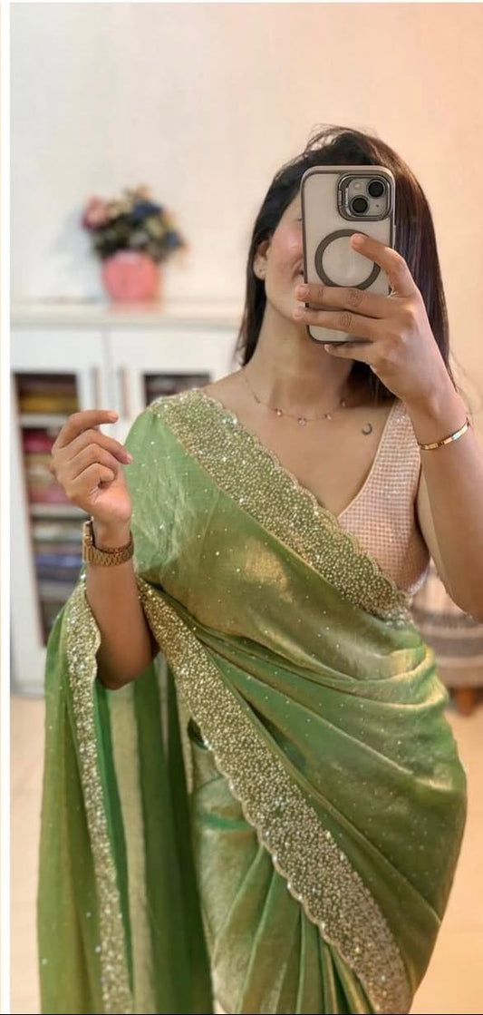 Trending Designer Diamond Work Saree Collection