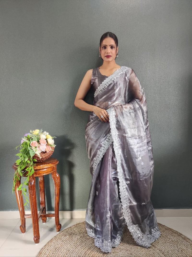 Ready to wear Designer Premium Jimmy Choo Silk saree