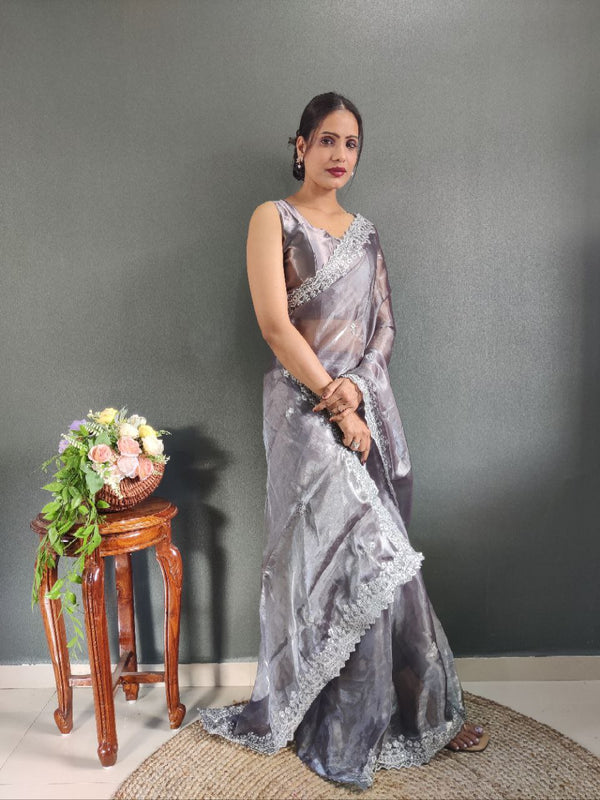 Ready to wear Designer Premium Jimmy Choo Silk saree