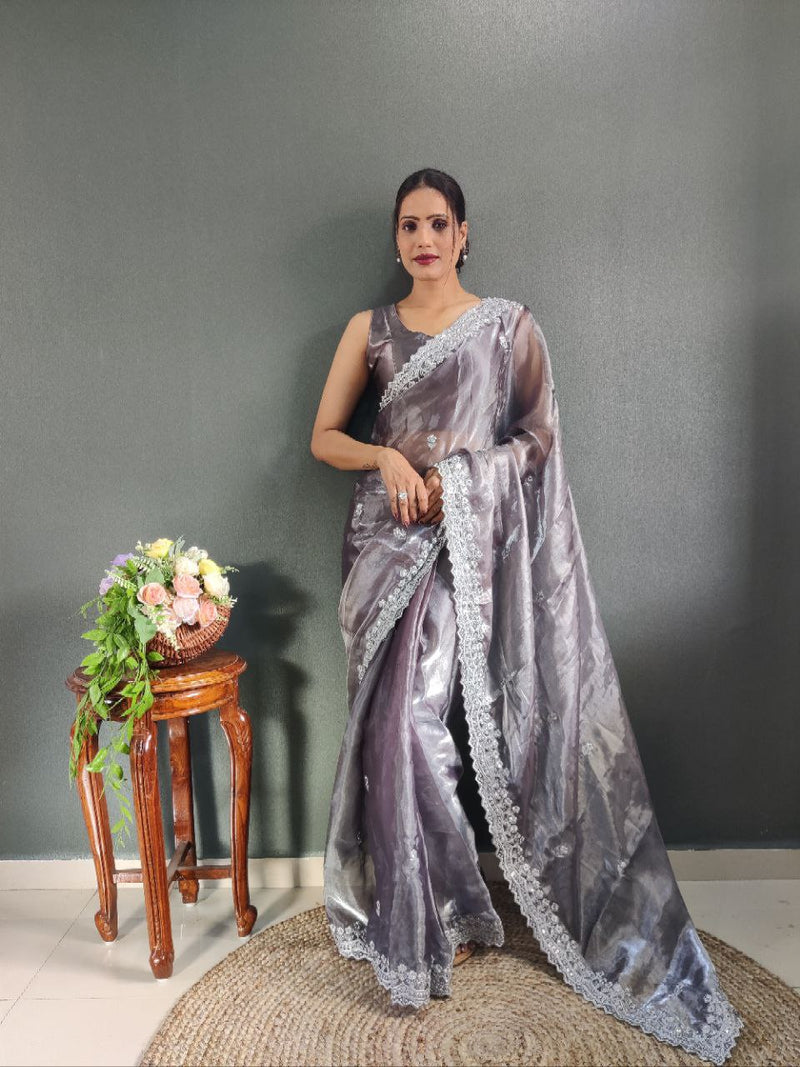 Ready to wear Designer Premium Jimmy Choo Silk saree