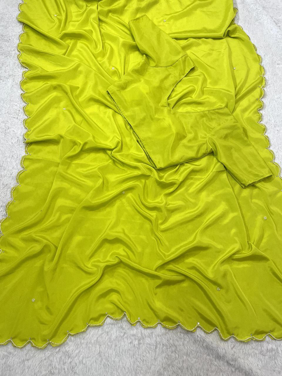 Smooth Creap Silk Sari