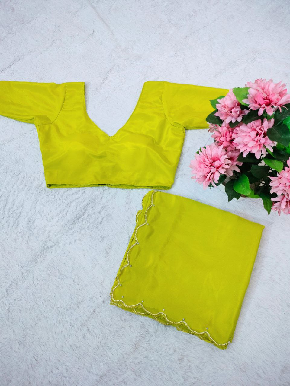 Smooth Creap Silk Sari