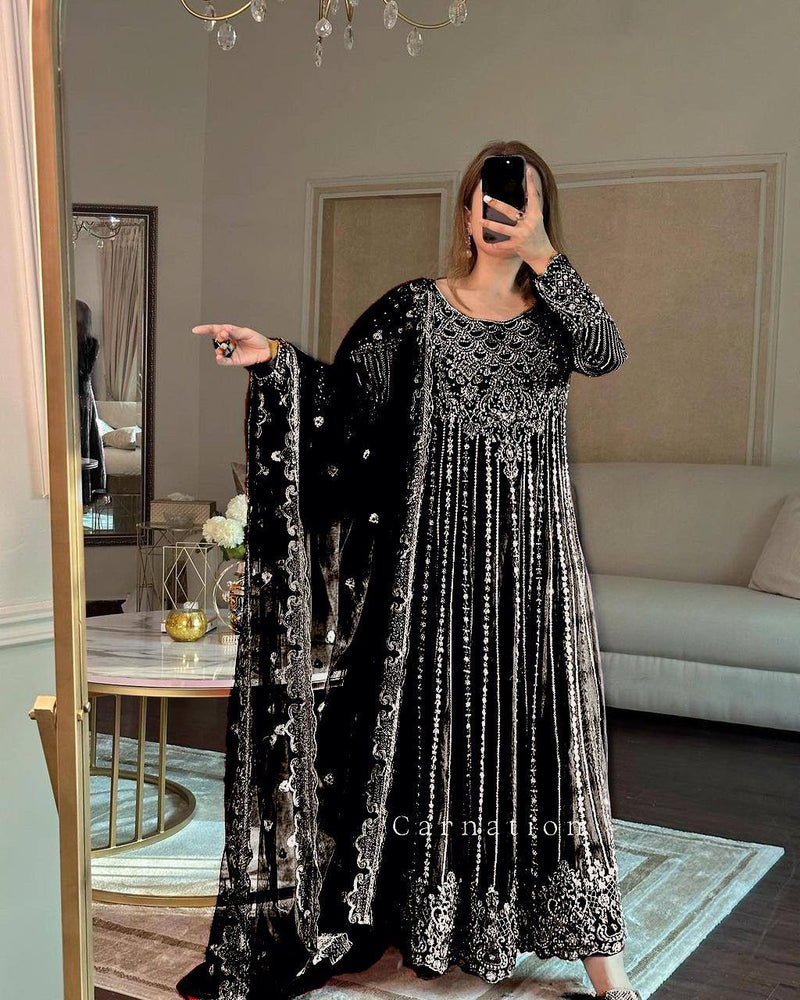 "Designer Embroidered Anarkali Gown"