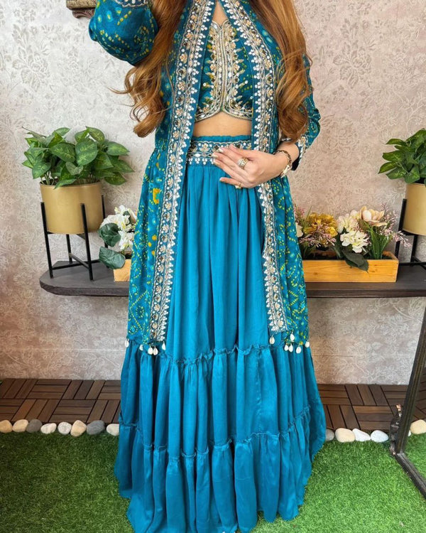 Super Trending Party Wear Shrug Lehenga