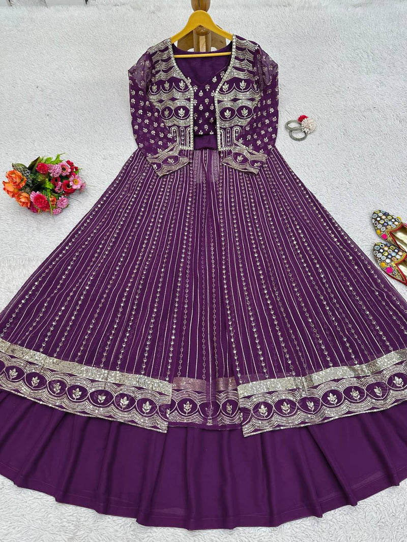 Elegant Faux Georgette Lehenga Choli Set