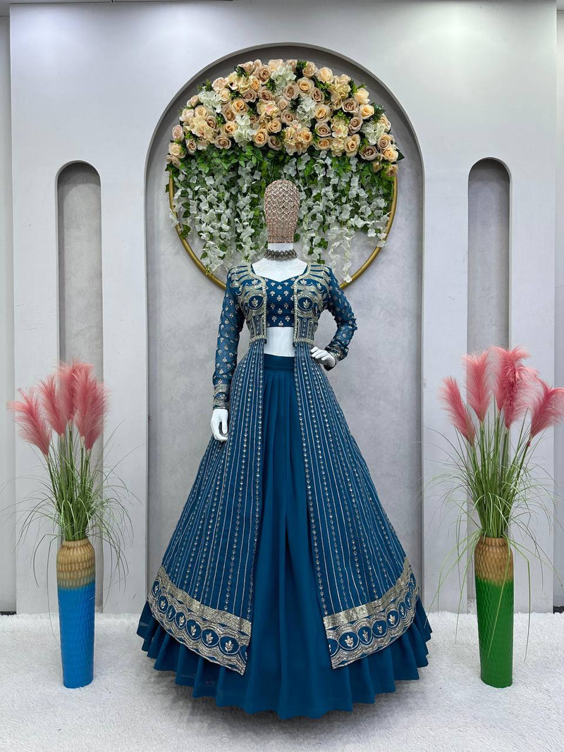 Elegant Faux Georgette Lehenga Choli Set