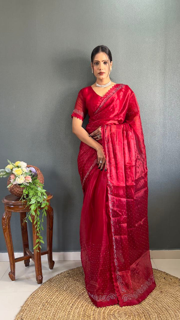 Ready to wear Designer Premium Burburry Silk saree