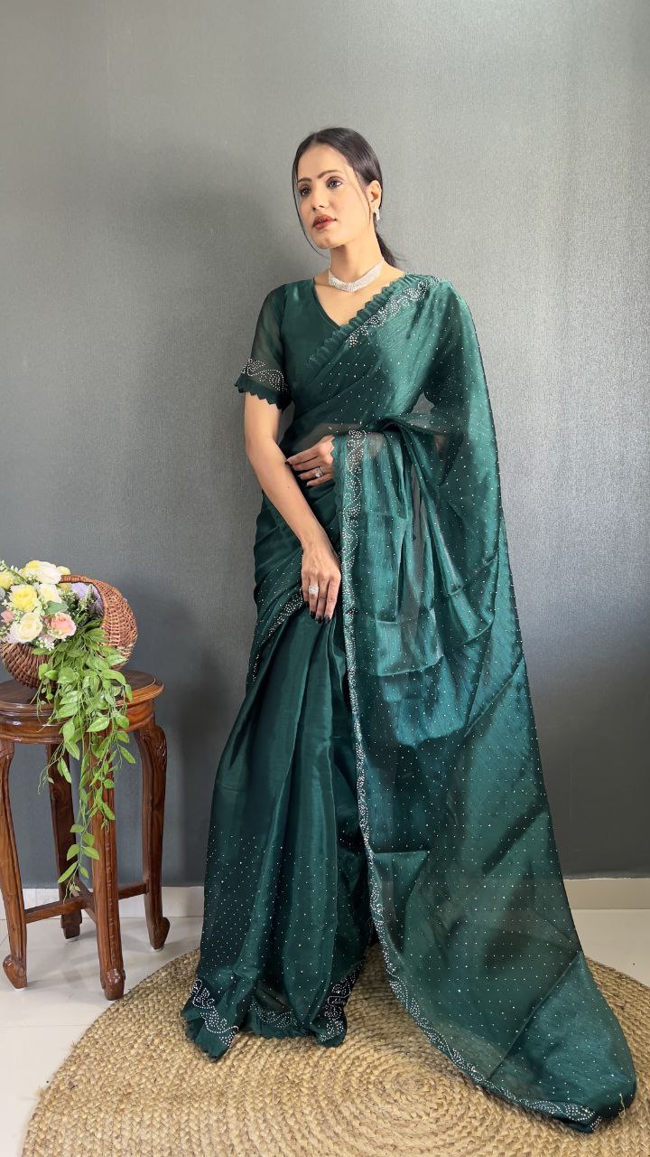 Ready to wear Designer Premium Burburry Silk saree