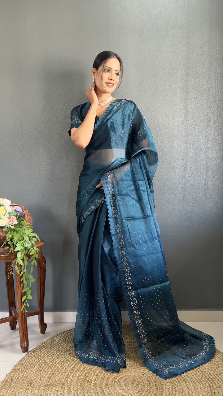 Ready to wear Designer Premium Burburry Silk saree