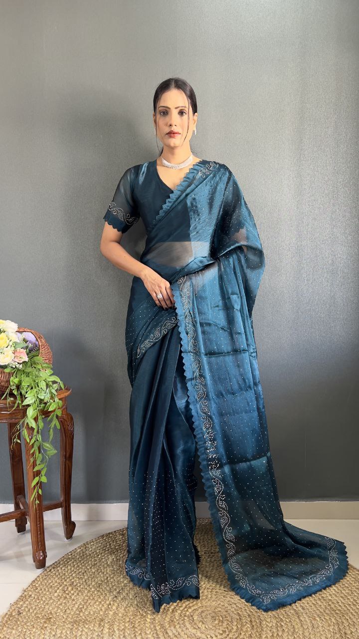 Ready to wear Designer Premium Burburry Silk saree