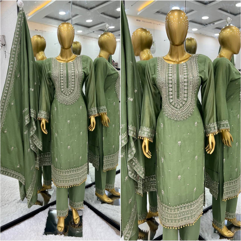 Elegant Designer Collection in Heavy Chinnon Silk and Embroidery Sequence Work